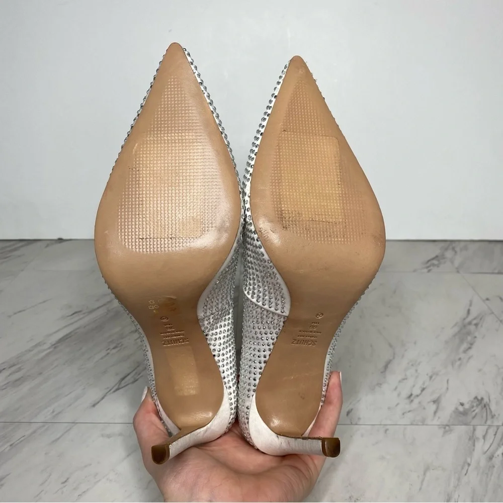 Schutz Lou Crystal Pointy Toe Pump 9B